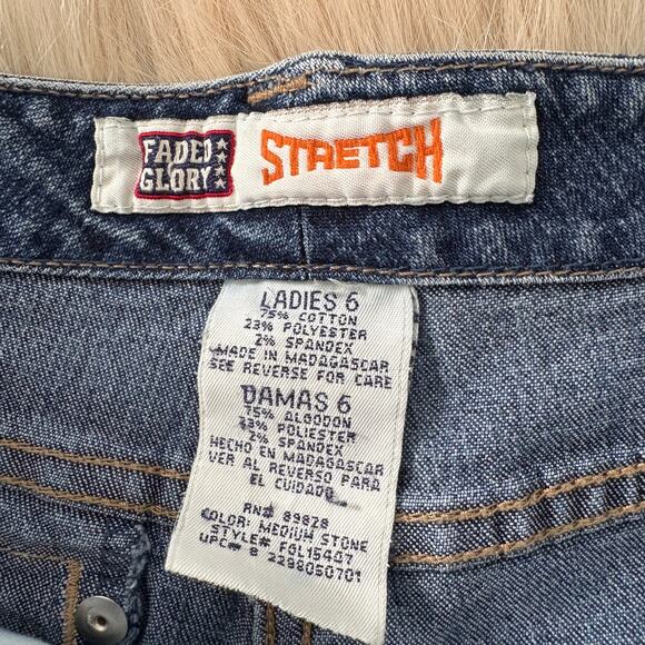 Upcycled Y2K Denim Micro Skirt Pleated Hem Fairy Butterfly Chain Streetwear Blue - Picture 4 of 7